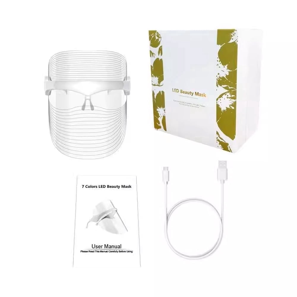 LED red light therapy face mask, 7-color skincare device